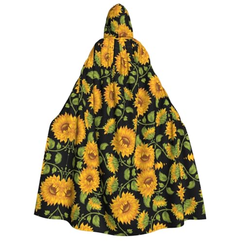 SEFZCXDN (Sonnenblumenmuster) Unisex Kapuzenumhang Umhang Umhang Halloween Weihnachten Cosplay Kostüme für Erwachsene von SEFZCXDN