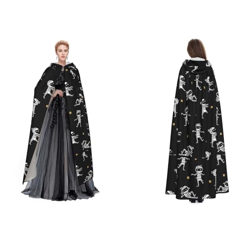 SEFZCXDN (Süßes Halloween-Muster) Unisex Kapuzenumhang Umhang Halloween Weihnachten Fancy Cape Kostüme für Erwachsene von SEFZCXDN