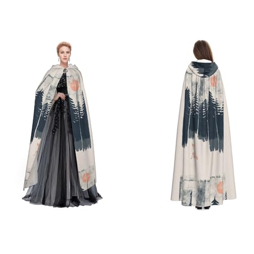 SEFZCXDN (Wilderness Fox Art) Unisex Kapuzenumhang Umhang Halloween Weihnachten Fancy Cape Kostüme für Erwachsene von SEFZCXDN