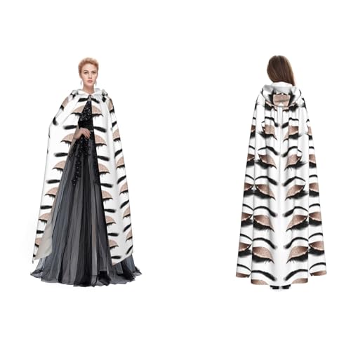 SEFZCXDN (Wimpernmuster) Unisex Kapuzenumhang Umhang Umhang Halloween Weihnachten Fancy Cape Kostüme für Erwachsene von SEFZCXDN