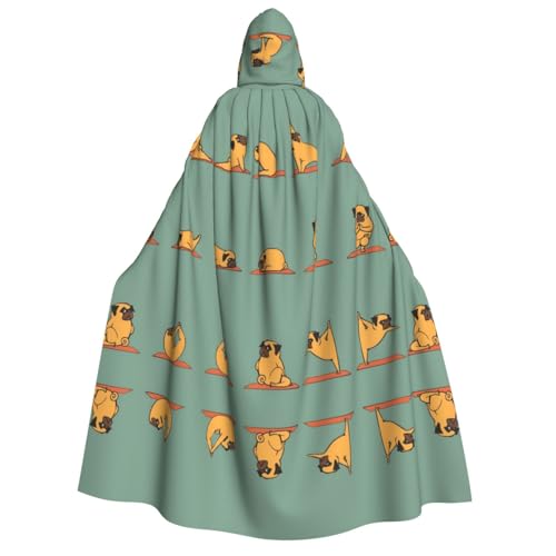 SEFZCXDN (Yoga Mops) Unisex Kapuzenumhang Umhang Halloween Weihnachten Cosplay Kostüme für Erwachsene von SEFZCXDN