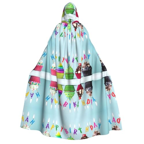 SEFZCXDN Bunte "Happy Birthday-Cupcakes"-Kostüme mit Kapuze, für Halloween, Weihnachten, Cosplay, für Erwachsene SEFZCXDN Bunte "Happy Birthday-Cupcakes"-Kostüme mit Kapuze, für Halloween, Weihnachten, Cosplay, für Erwachsene von SEFZCXDN