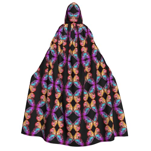 SEFZCXDN Umhang mit Kapuze, buntes Schmetterling-Design, Unisex, für Halloween, Weihnachten, Cosplay, für Erwachsene SEFZCXDN Umhang mit Kapuze, buntes Schmetterling-Design, Unisex, für Halloween, Weihnachten, Cosplay, für Erwachsene von SEFZCXDN