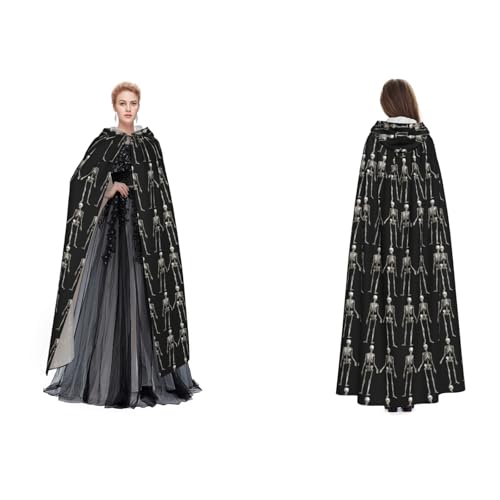 SEFZCXDN Umhang mit Kapuze (menschliches Skelett), Unisex, für Halloween, Weihnachten, ausgefallene Kostüme für Erwachsene von SEFZCXDN