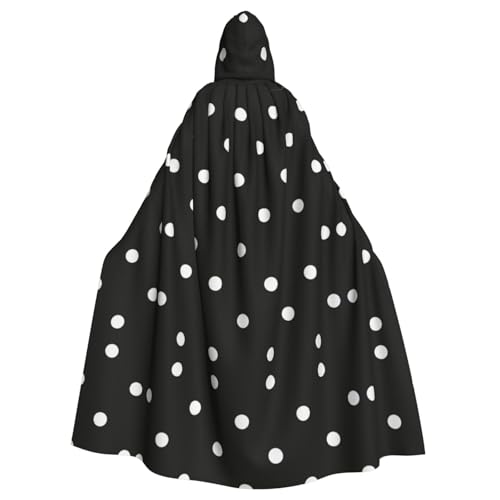 SEFZCXDN Unisex Kapuzenumhang / Umhang mit Kapuze, Schwarz und Weiß gepunktet, für Halloween / Weihnachten SEFZCXDN Unisex Kapuzenumhang / Umhang mit Kapuze, Schwarz und Weiß gepunktet, für Halloween / Weihnachten von SEFZCXDN