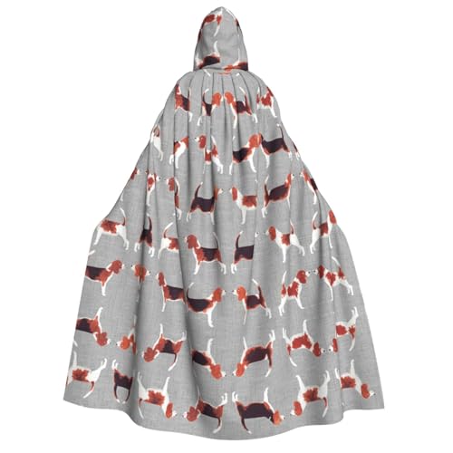 SEFZCXDN Unisex Kapuzenumhang mit Beagle-Muster für Halloween, Weihnachten, Cosplay, Kostüme für Erwachsene von SEFZCXDN