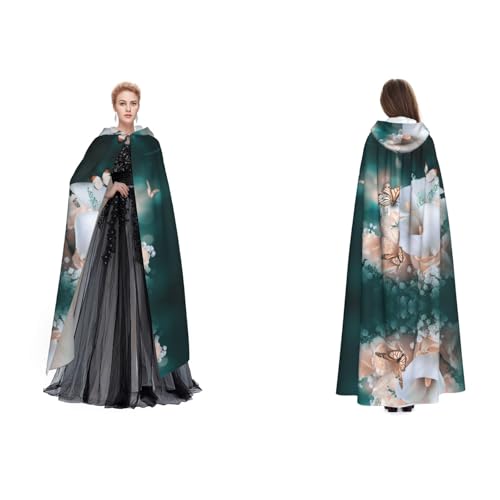 SEFZCXDN Unisex Kapuzenumhang mit Blume und Schmetterling, für Halloween, Weihnachten, ausgefallene Kostüme für Erwachsene SEFZCXDN Unisex Kapuzenumhang mit Blume und Schmetterling, für Halloween, Weihnachten, ausgefallene Kostüme für Erwachsene von SEFZCXDN