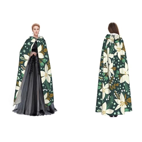 SEFZCXDN Unisex Kapuzenumhang mit Blumenmuster, für Halloween, Weihnachten, ausgefallene Kostüme für Erwachsene SEFZCXDN Unisex Kapuzenumhang mit Blumenmuster, für Halloween, Weihnachten, ausgefallene Kostüme für Erwachsene von SEFZCXDN