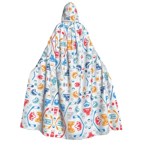 SEFZCXDN Unisex Kapuzenumhang mit Hockey-Elementen, kreatives Muster, für Halloween, Weihnachten, Cosplay-Kostüme für Erwachsene SEFZCXDN Unisex Kapuzenumhang mit Hockey-Elementen, kreatives Muster, für Halloween, Weihnachten, Cosplay-Kostüme für Erwachsene von SEFZCXDN