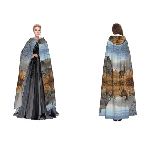 SEFZCXDN Unisex Kapuzenumhang mit Kapuze (Hirschjagd), für Halloween, Weihnachten, ausgefallene Kostüme für Erwachsene von SEFZCXDN