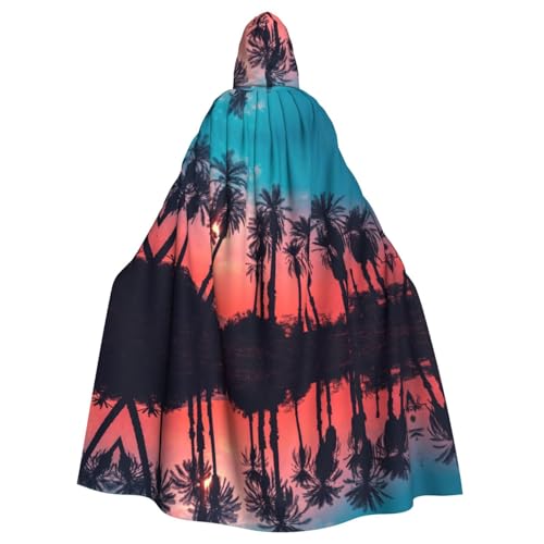 SEFZCXDN Unisex Kapuzenumhang mit Palme und Sonnenuntergang, für Halloween, Weihnachten, ausgefallene Kostüme für Erwachsene SEFZCXDN Unisex Kapuzenumhang mit Palme und Sonnenuntergang, für Halloween, Weihnachten, ausgefallene Kostüme für Erwachsene von SEFZCXDN