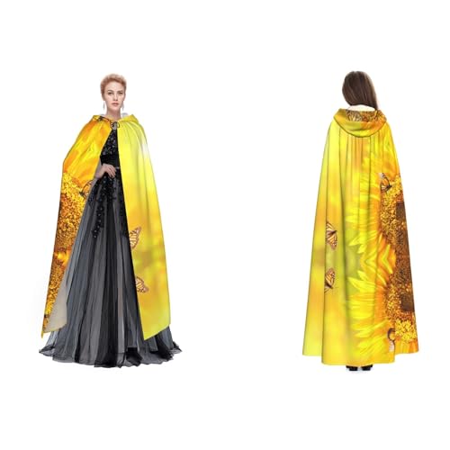 SEFZCXDN Unisex Kapuzenumhang mit Sonnenblume, Schmetterling, Sonnenblumen, Weihnachten, ausgefallener Umhang für Erwachsene SEFZCXDN Unisex Kapuzenumhang mit Sonnenblume, Schmetterling, Sonnenblumen, Weihnachten, ausgefallener Umhang für Erwachsene von SEFZCXDN