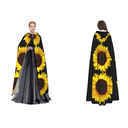 SEFZCXDN Unisex Kapuzenumhang mit Sonnenblumen-Hintergrund, für Halloween, Weihnachten, ausgefallene Kostüme für Erwachsene SEFZCXDN Unisex Kapuzenumhang mit Sonnenblumen-Hintergrund, für Halloween, Weihnachten, ausgefallene Kostüme für Erwachsene von SEFZCXDN