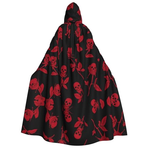 SEFZCXDN Unisex Kapuzenumhang mit Totenkopf-Rose, für Halloween, Weihnachten, Cosplay, Kostüme für Erwachsene SEFZCXDN Unisex Kapuzenumhang mit Totenkopf-Rose, für Halloween, Weihnachten, Cosplay, Kostüme für Erwachsene von SEFZCXDN