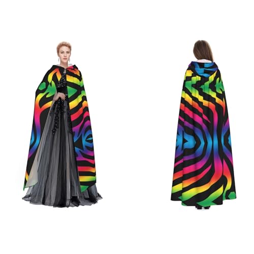 SEFZCXDN Unisex Kapuzenumhang mit Zebramuster für Halloween, Weihnachten, ausgefallene Kostüme für Erwachsene von SEFZCXDN