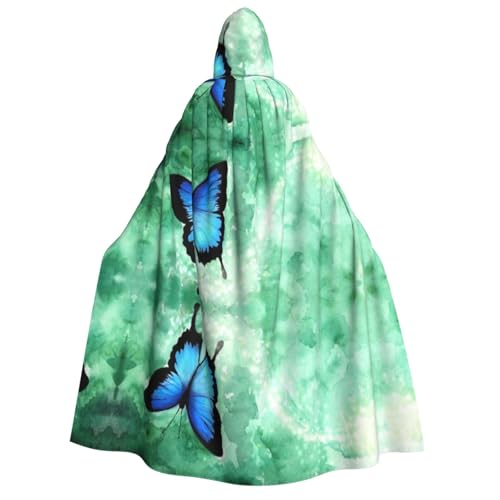 SEFZCXDN Unisex Kapuzenumhang mit blauem Schmetterlingsmuster, für Halloween, Weihnachten, Cosplay, Kostüme für Erwachsene SEFZCXDN Unisex Kapuzenumhang mit blauem Schmetterlingsmuster, für Halloween, Weihnachten, Cosplay, Kostüme für Erwachsene von SEFZCXDN