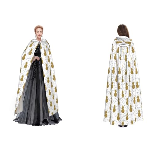 SEFZCXDN Unisex Kapuzenumhang mit goldenem Glitzer, Ananas, für Halloween, Weihnachten, ausgefallene Kostüme für Erwachsene SEFZCXDN Unisex Kapuzenumhang mit goldenem Glitzer, Ananas, für Halloween, Weihnachten, ausgefallene Kostüme für Erwachsene von SEFZCXDN