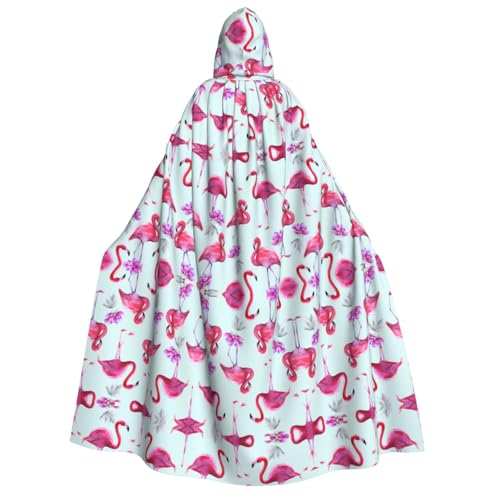 SEFZCXDN Unisex Kapuzenumhang mit rosa Flamingos, für Halloween, Weihnachten, Cosplay, Kostüme für Erwachsene von SEFZCXDN
