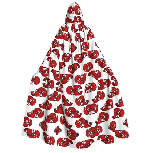 SEFZCXDN Unisex Kapuzenumhang mit rotem Hummer-Aufdruck, für Halloween, Weihnachten, Cosplay, Kostüme für Erwachsene von SEFZCXDN