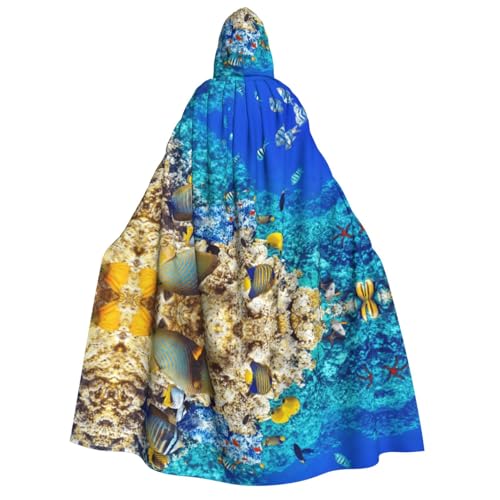 Unisex Kapuzenumhang mit Meeresfischen für Halloween, Weihnachten, Cosplay, Kostüme für Erwachsene Unisex Kapuzenumhang mit Meeresfischen für Halloween, Weihnachten, Cosplay, Kostüme für Erwachsene von SEFZCXDN
