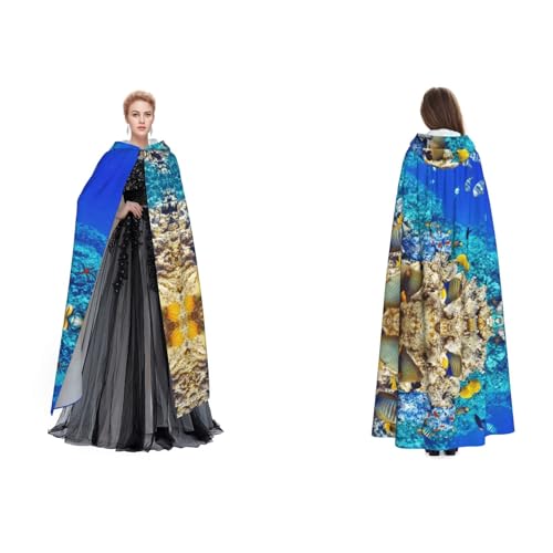 Unisex-Kapuzenumhang mit Meeresfischen für Halloween, Weihnachten, ausgefallene Kostüme für Erwachsene Unisex-Kapuzenumhang mit Meeresfischen für Halloween, Weihnachten, ausgefallene Kostüme für Erwachsene von SEFZCXDN