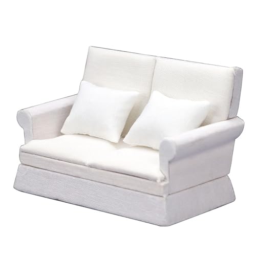 SELVFZ 1/12 Puppenzubehör Dekoration White Sofa Model Figur Loveat Couch Möbel Projektmodell Spielzeug SELVFZ 1/12 Puppenzubehör Dekoration White Sofa Model Figur Loveat Couch Möbel Projektmodell Spielzeug von SELVFZ