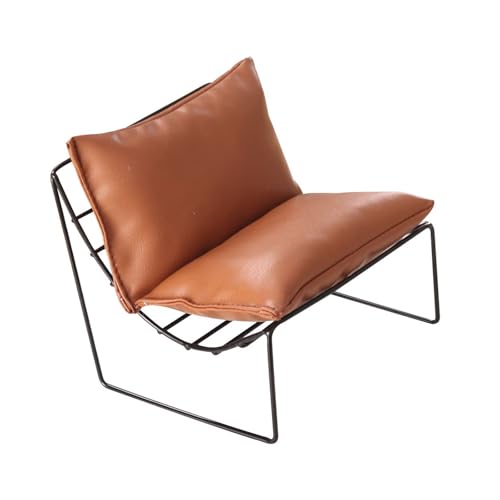 SELVFZ 1/6 Skala Alloy Dollhouses Sofa Stuhl Mit Rückenlehre Dunkelbrauner Miniaturmöbel Für Kinderzimmer Dekore Miniaturgarten Dekoration Leichtmetallstuhl von SELVFZ