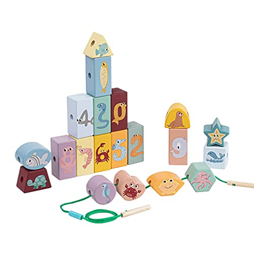20 PCs Kinder Schöne Tierdesign Perlen Spielzeughirntraining Tragbares Spielzeug Kindertierdesign Für Spielset Primärschnürung Perlen von SELVFZ