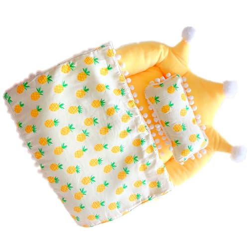 20 cm Plüschpuppenbett Set Kinder Sicheres Materialien Weiche Bettwäsche Für Kinder Und Sammler Miniaturpuppenbett Mit Kissen von SELVFZ
