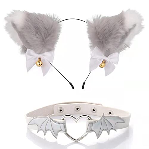 2pcs Tierkostüm Set Für Katzenohren Stirnband Choker Set Kinder Fancy Kostüm Cartoon Accessoires Für Halloween Party Niedliche Cosplay Kostüme Für Frauen Freche Anime Cosplay Kostüme Für Kinder von SELVFZ