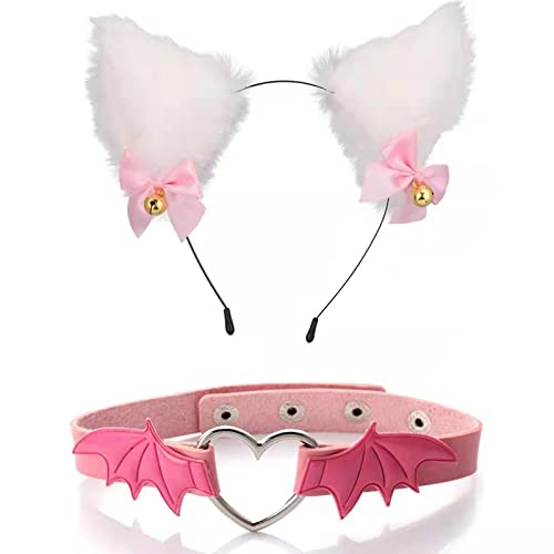 2pcs Tierkostüm Set Für Katzenohren Stirnband Choker Set Kinder Fancy Kostüm Cartoon Accessoires Für Halloween Party Niedliche Cosplay Kostüme Für Frauen Freche Anime Cosplay Kostüme Für Kinder von SELVFZ