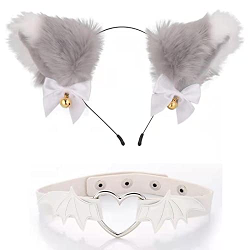 2pcs Tierkostüm Set Für Katzenohren Stirnband Choker Set Kinder Fancy Kostüm Cartoon Accessoires Für Halloween Party Niedliche Cosplay Kostüme Für Frauen Freche Anime Cosplay Kostüme Für Kinder von SELVFZ
