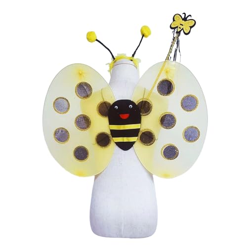 3 PCs Bienen Kostüm Set Mit Flügelstirnband Und Zauberstab Bienen Flügel Halloween Flügel Für Themenpartys 3 PCs Bienen Kostüm Set Mit Flügelstirnband Und Zauberstab Bienen Flügel Halloween Flügel Für Themenpartys von SELVFZ
