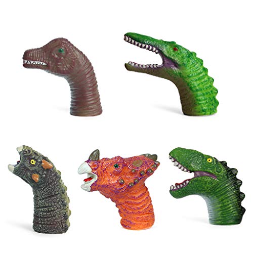 5pcs/los Lustig Spielzeug Cartoon Biologische Dinosaurier Form Fingerpuppe Für Kinder Kleinkindparty Bevorzugt Puppen von SELVFZ