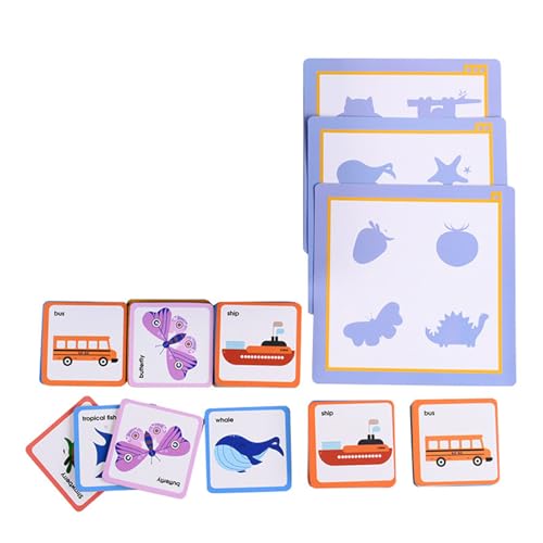 Baby Training Puzzle Kognitive Karten Bildungsspielzeug Passende Spiel Cartoon Fahrzeug Animal Obst Set Säugling Englisch Frühes Lernen Geschenke von SELVFZ