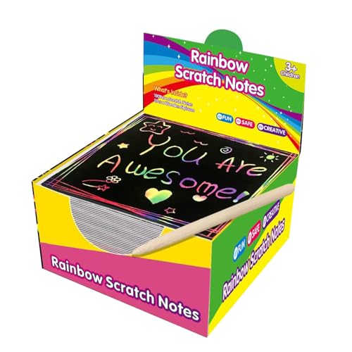 Crafty Scratch Notes Pack 100 Farbenfrohe Papiere Mit Stift Für Künstlerische Projekte Künstlerische Kratzpapiersammlung Crafty Scratch Notes Pack 100 Farbenfrohe Papiere Mit Stift Für Künstlerische Projekte Künstlerische Kratzpapiersammlung von SELVFZ