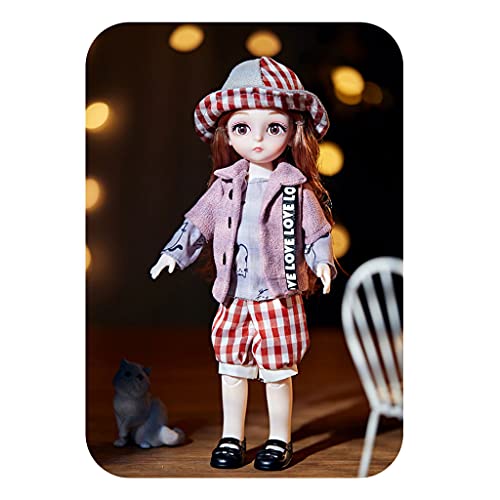 Dolls Dolls Jointed Für Puppen Spielzeug Mit Vollem Set Clothes Schuhe Perücke Make Up Geschenke Für Kinder Mädchen Augapfelpuppe von SELVFZ