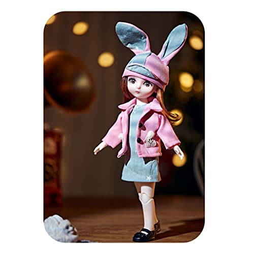 Dolls Dolls Jointed Für Puppen Spielzeug Mit Vollem Set Clothes Schuhe Perücke Make Up Geschenke Für Kinder Mädchen Augapfelpuppe von SELVFZ