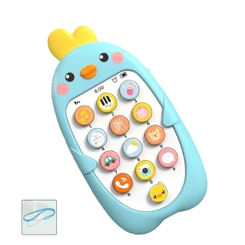 Frühes Lernen Interaktives Telefonspielzeug Mit Touch Activated Sounds Safe Kaue Resistente Musikrassel Für Kleinkind Nature Sound Baby von SELVFZ