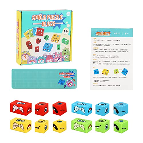 Gesichtswechsel Würfel Spiel Puzzle Baustein Ausdruck Matching Educational Toy Für Kinder 3 4 5 6 Jahre Alte Ausdruck Puzzle Baustein Spiel von SELVFZ