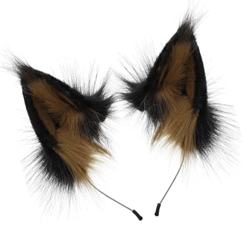 Handgefertigte Kunstpelze Katzen Wolf Füchse Hund Ohren Stirnband Halloween Cosplay Party Kostüm Pelzige Tierhaar Hoop Geschenk Katzen Füchse Wolf Stirnband Und Schwanz von SELVFZ