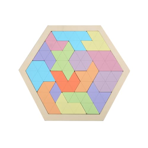 Holz Hexagon Puzzle Für Kinder Erwachsene Formmuster Block Tangram Hirnteaser Spielzeugstamm Lernen Bildungsgeschenk Holz Hexagon Puzzle von SELVFZ