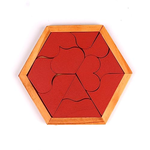Holz Hexagon Puzzle Für Kinder Erwachsene Formmuster Block Tangram Hirnteaser Spielzeugstamm Lernen Bildungsgeschenk Holz Hexagon Puzzle von SELVFZ