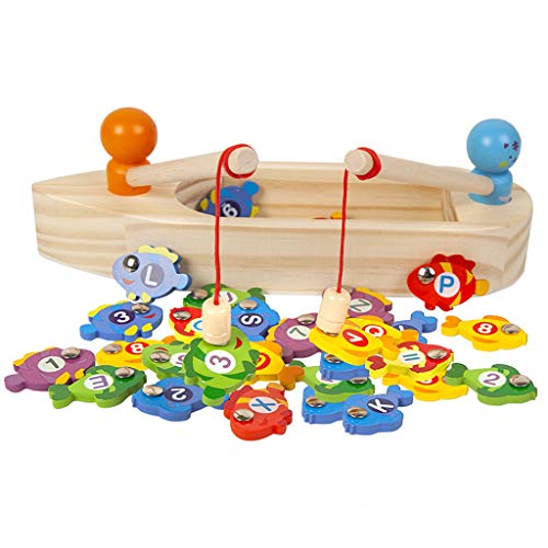 Holzmagnetfischereispiel Holzspielzeugbrettspiel Puzzle Babyspielzeug Für 4 5 6+ Jahre Alte Baby Kleinkind Kinder Holzmagnetfischereispiel von SELVFZ
