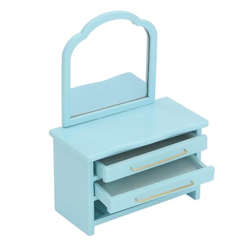 Holzpuppenhouses Dressing Tabelle 1/12 Skala Miniatur Kommode Schrank Mit Funktionaler Schublade Für Kreative Szene Miniatur Schminktisch von SELVFZ
