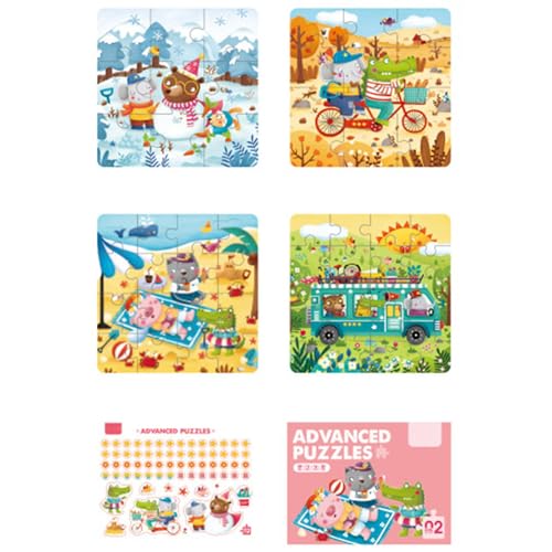 SELVFZ Kinder Selbstorganisation Rätsel Puzzles Puzzle Cartoon Tiere Frühes Bildungsspiel Spiel Sensorisches Kleinkindspielzeug Frühkindliche Bildung von SELVFZ