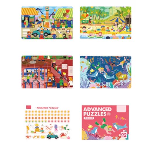 SELVFZ Kinder Selbstorganisation Rätsel Puzzles Puzzle Cartoon Tiere Frühes Bildungsspiel Spiel Sensorisches Kleinkindspielzeug Frühkindliche Bildung von SELVFZ