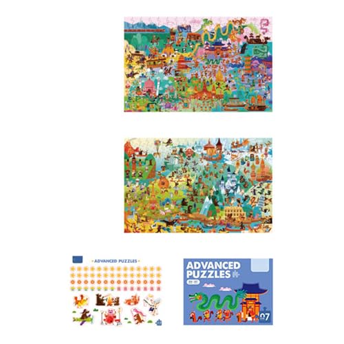 SELVFZ Kinder Selbstorganisation Rätsel Puzzles Puzzle Cartoon Tiere Frühes Bildungsspiel Spiel Sensorisches Kleinkindspielzeug Frühkindliche Bildung von SELVFZ