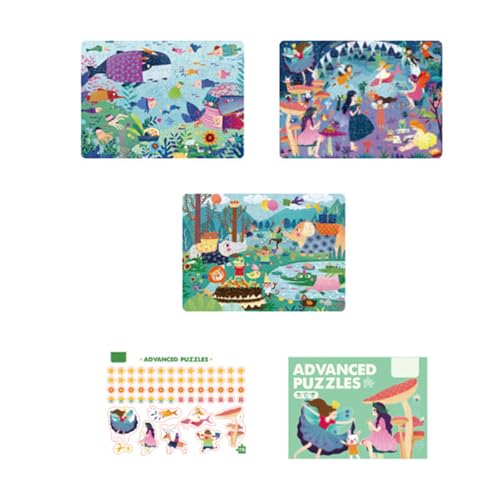 SELVFZ Kinder Selbstorganisation Rätsel Puzzles Puzzle Cartoon Tiere Frühes Bildungsspiel Spiel Sensorisches Kleinkindspielzeug Frühkindliche Bildung von SELVFZ