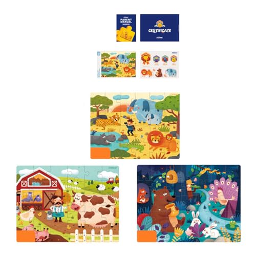 SELVFZ Kinder Selbstorganisation Rätsel Puzzles Puzzle Cartoon Tiere Frühes Bildungsspiel Spiel Sensorisches Kleinkindspielzeug Frühkindliche Bildung von SELVFZ